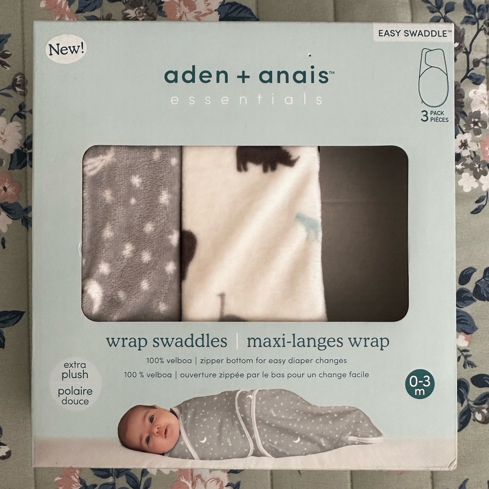 2 Brand New Aden + Anais Wild Prairie Minky Swaddle Wraps